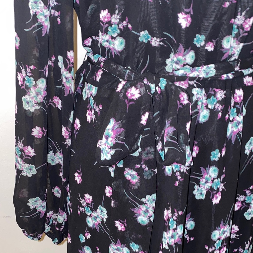 NWT!! Black Label by Evan Picone Long Sleeve Dress with Floral Pattern Size 18 - Picture 10 of 16